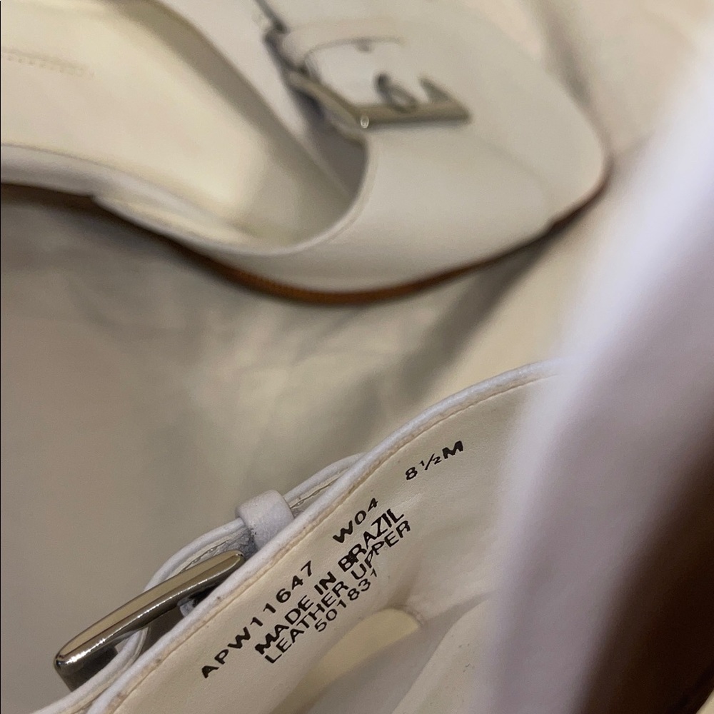 Rockport White Heeled Mules with Buckle - Picture 8 of 10